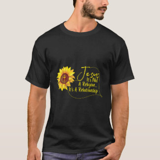 Funny Jesus Religion Relationship Sunflower Christ T-Shirt