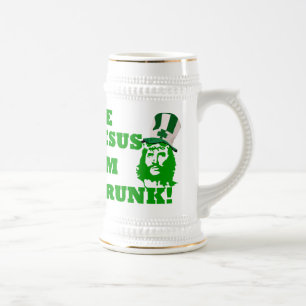 Funny Jesus St Patrick's day Beer Stein