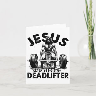 Funny Jesus The Ultimate Deadlifter Christian Gym Card