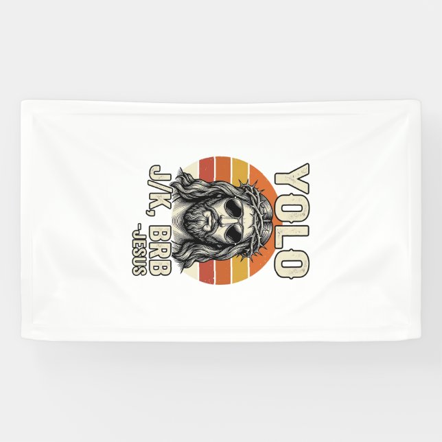 Funny Jesus Vintage Sunset Engraving Quote Design_ Banner (Horizontal)