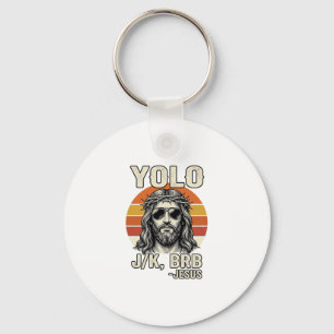 Funny Jesus Vintage Sunset Engraving Quote Design_ Keychain