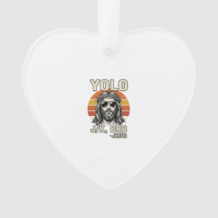 Funny Jesus Vintage Sunset Engraving Quote Design_ Ornament