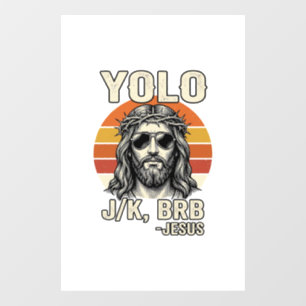 Funny Jesus Vintage Sunset Engraving Quote Design_ Window Cling
