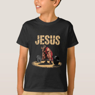 Funny Jesus Weightlifting Christian Gym Humor T-Shirt