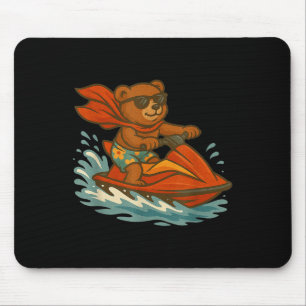 Funny Jet Ski Teddy Bear Costume For Adults And Ki Mouse Pad