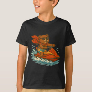 Funny Jet Ski Teddy Bear Costume For Adults And Ki T-Shirt