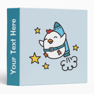 Funny Jetpack Chicken Design Binder