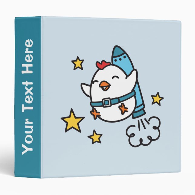 Funny Jetpack Chicken Design Binder (Front/Spine)
