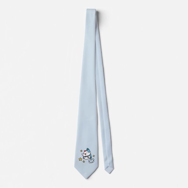 Funny Jetpack Chicken Design Tie (Front)