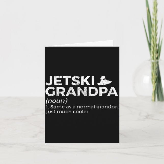 Funny jetski grandpa definition jet skiing  card (Front)