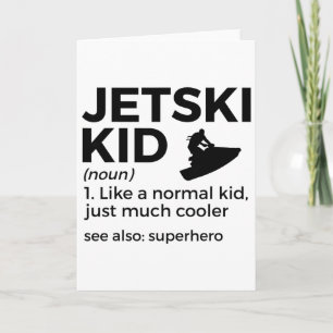 Funny Jetski Kid Definition Jet Skiing _1  Card