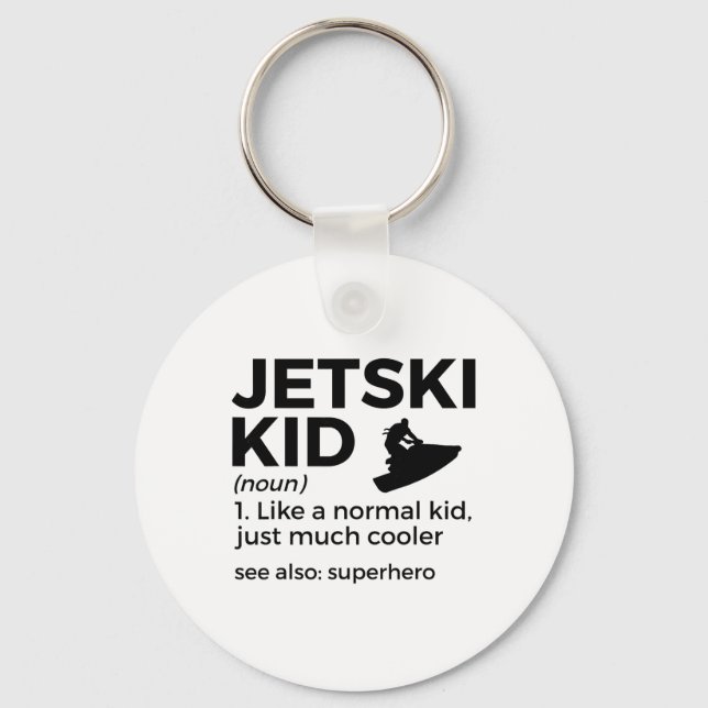 Funny Jetski Kid Definition Jet Skiing _1  Keychain (Front)