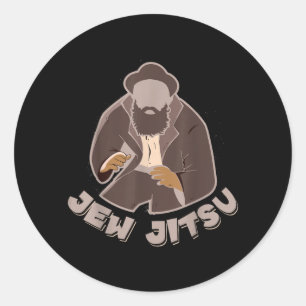 Funny Jew Jitsu Brazilian BJJ Jiu Jitsu Classic Round Sticker