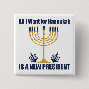 Funny Jewish Anti Trump Political Hanukkah 2 Inch Square Button