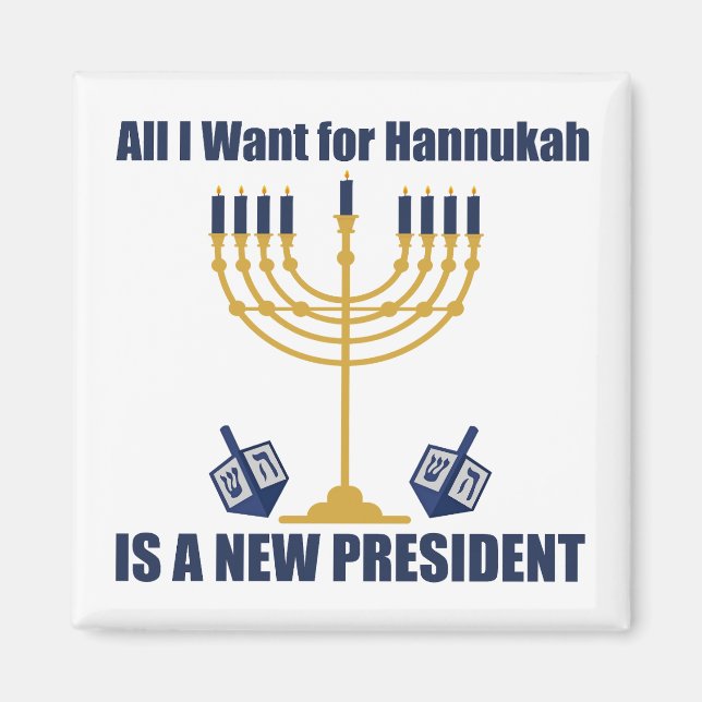Funny Jewish Anti Trump Political Hanukkah Magnet (Front)