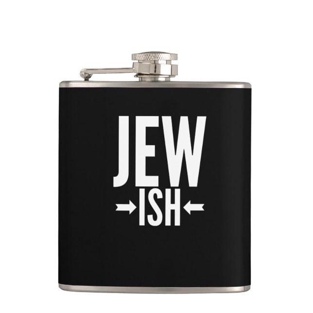 Funny Jewish Gift for Bat/Bar Mitzvah or Hanukkah Hip Flask (Front)