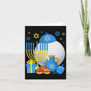 Funny Jewish Golf Ball Menorah Happy Hanukkah Chan Card