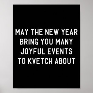 Funny Jewish New Year Rosh Hashh Yiddish Quote Say Poster