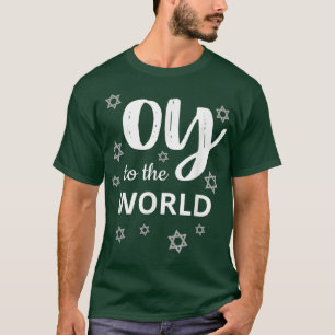 Funny Jewish Oy To The World Hanukkah Snowflakes T-Shirt