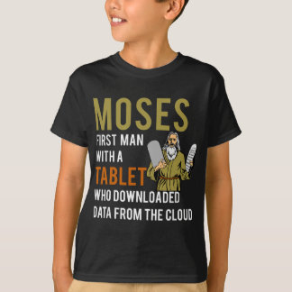 Funny Jewish Passover Moses Tablet Data Cloud Comp T-Shirt
