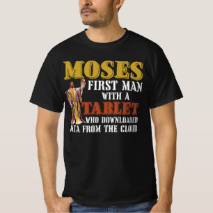 Funny Jewish Passover Moses Tablet Data Cloud Comp T-Shirt