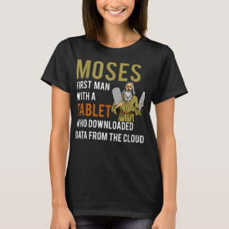 Funny Jewish Passover Moses Tablet Data Cloud Comp T-Shirt