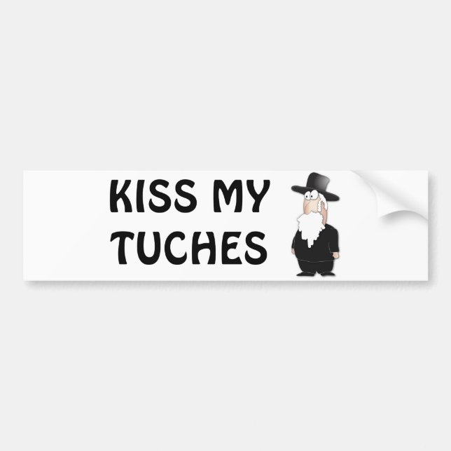 Funny Jewish rabbi - cool cartoon Bumper Sticker (Front)