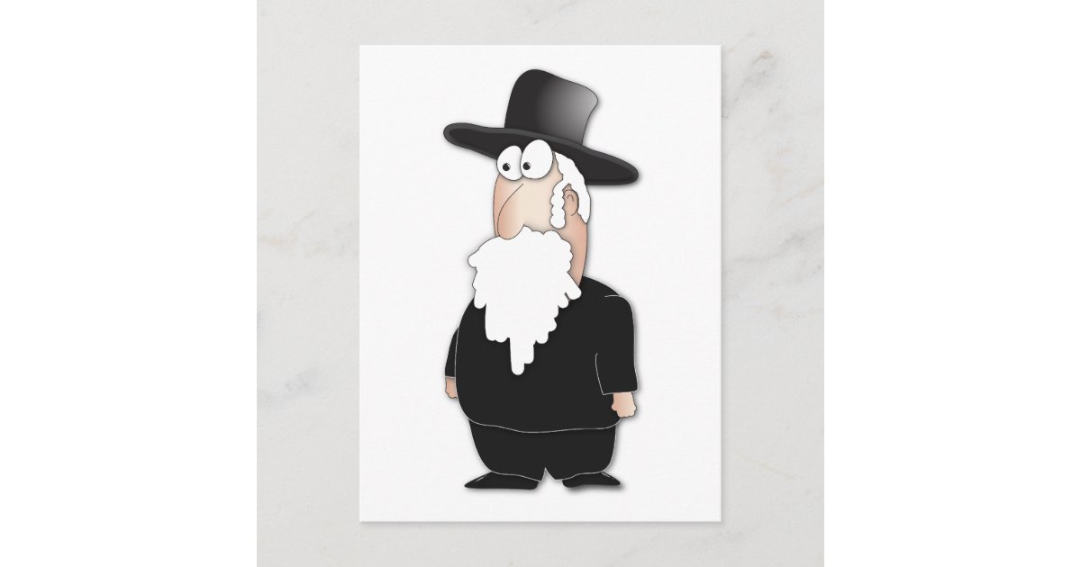 Funny Jewish rabbi - cool cartoon Postcard | Zazzle