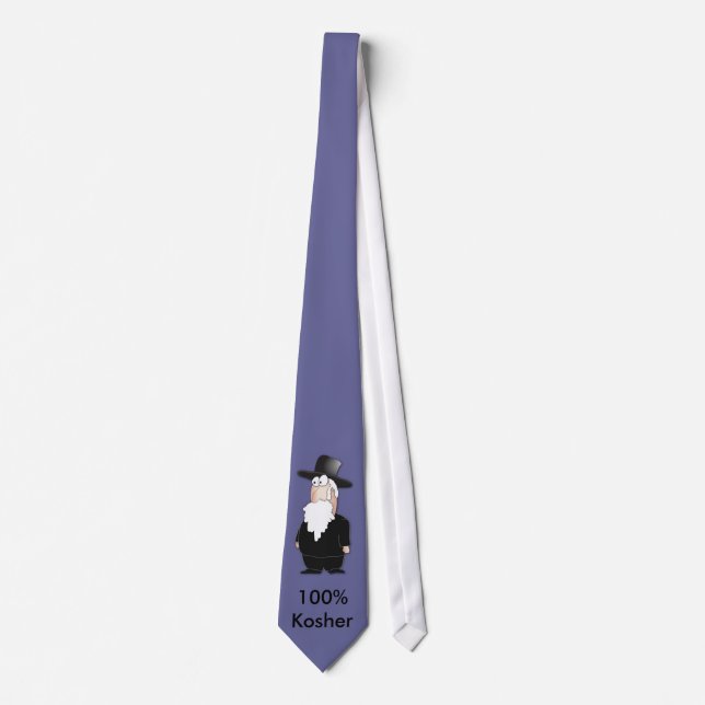 Funny Jewish rabbi tie - cool cartoon (Front)