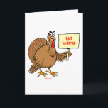 FUNNY JEWISH THNAKSGIVUKKAH HANUKKAH GIFTS HOLIDAY CARD<br><div class="desc">GIVE THESE TURKEY HOLDING "EAT LATKES" SIGN GIFTSTO FAMILY AND FRIENDS OR YOURSELF ON THIS UNIQUE THANKSGIVUKAH AMERICAN JEWISH HANUKKAH HOLIDAY. WEAR A SHIRT TO THE THANKSGIVING DINNER, BRING A HOSTESS APRON GIFT, OR JUST GIVE OUT A VARIETY OF NOVELTY CHANUKAH PRESENTS . WHO NEEDS TURKEY WHEN LATKES ARE AVAILABLE!...</div>