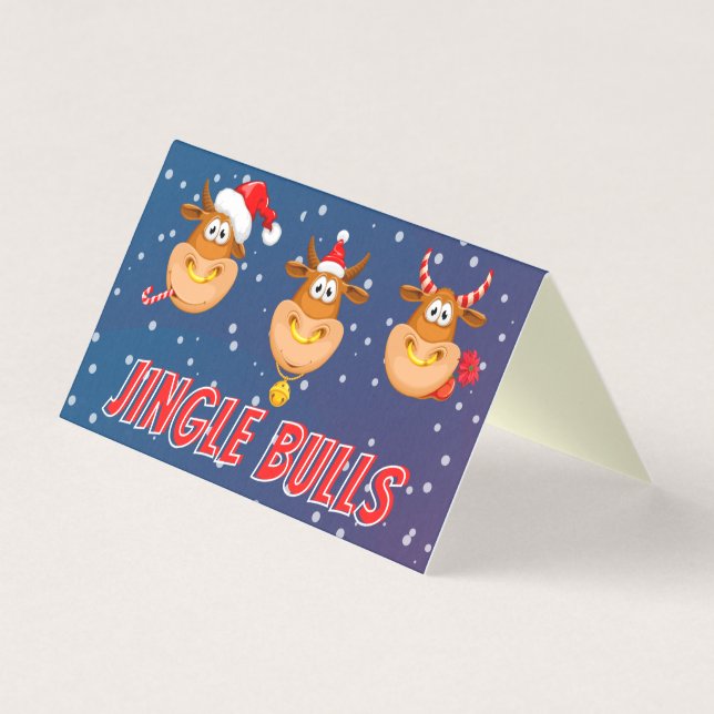 Funny Jingle Bulls 25 Pack Cartes de Noël (Front)