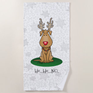 Funny Jingle This Red Nose Reindeer Dog Cute Beach Towel