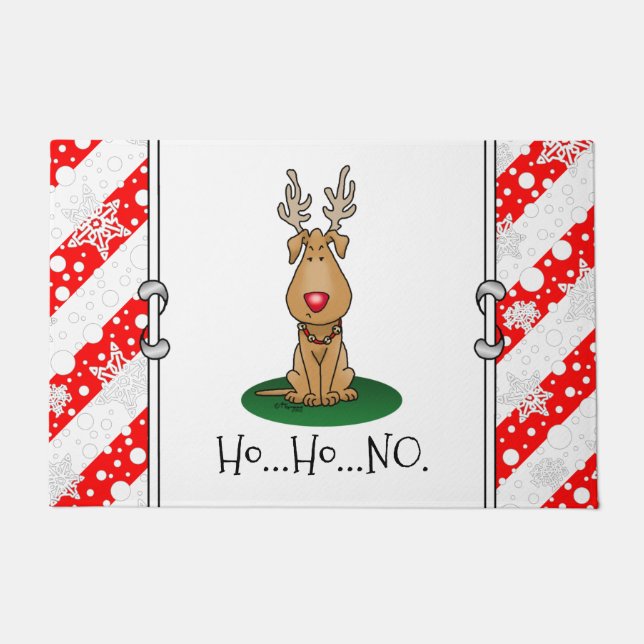 Funny Jingle This Red Nose Reindeer Dog Cute Doormat (Front)