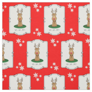 Funny Jingle This Red Nose Reindeer Dog Cute Fabric