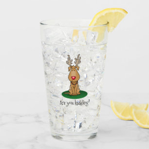 Funny Jingle This Red Nose Reindeer Dog Cute Glass