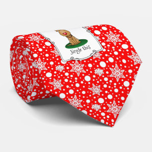 Funny Jingle This Red Nose Reindeer Dog Cute Tie