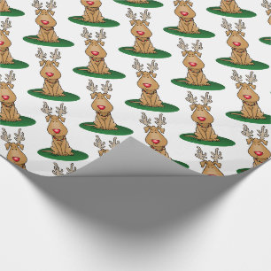 Funny Jingle This Red Nose Reindeer Dog Cute Wrapping Paper