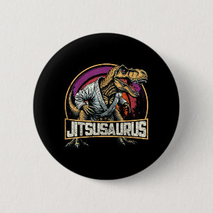 Funny Jitsusaurus T-rex Brazilian Dinosaur BJJ Jiu 2 Inch Round Button