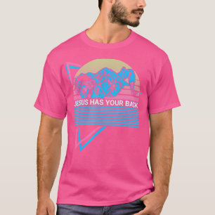 Funny Jiu Jitsu Bjj Retro Jesus Has Your Back T-Shirt