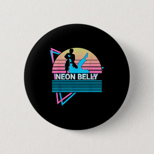 Funny Jiu Jitsu Bjj Retro Neon Belly  2 Inch Round Button