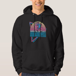 Funny Jiu Jitsu BJJ Retro Shrimpin Ain't Easy Hoodie
