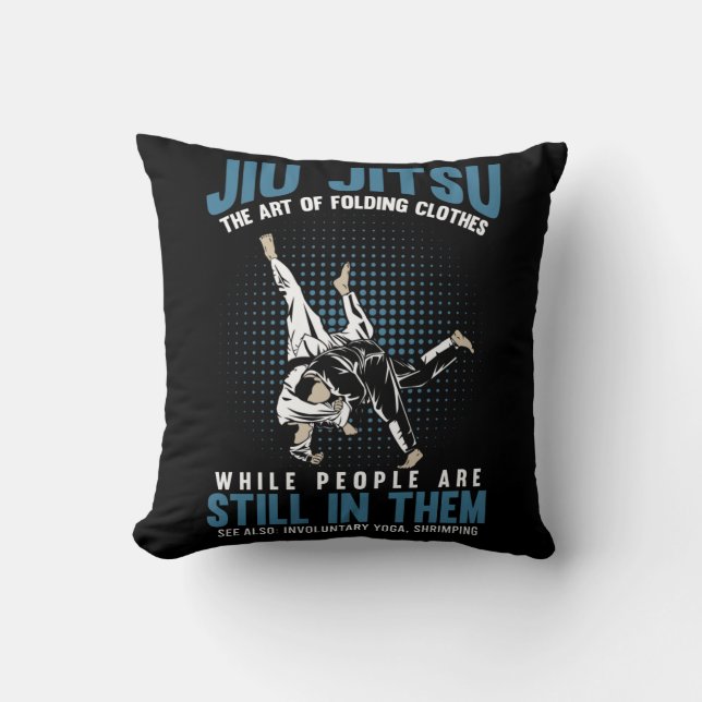 Funny Jiu Jitsu Fighters BJJ Training Humour Throw Pillow (Front)