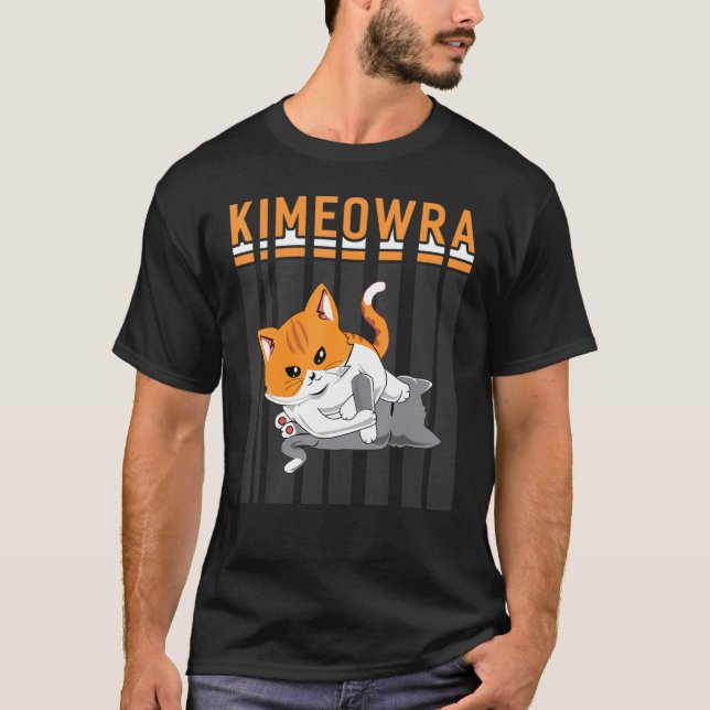 Funny Jiu Jitsu Kimura Kimeowra Cat T-Shirt (Front)