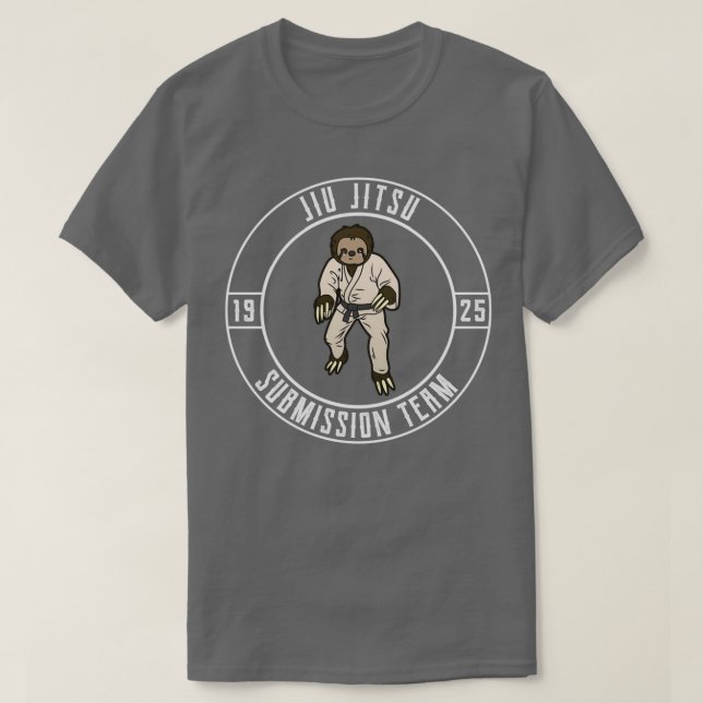 Funny Jiu Jitsu Sloth Team BJJ and Grappling T-Shirt (Design Front)