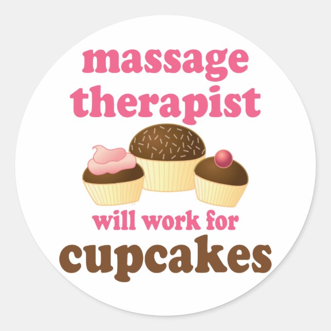 Funny Job Chocolate Massage Therapist Classic Round Sticker (Front)
