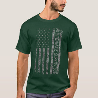 Funny Job Title Worker American Flag Maintenance S T-Shirt