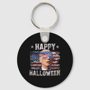 Funny Joe Biden 4th Of July Happy Halloween Americ Keychain