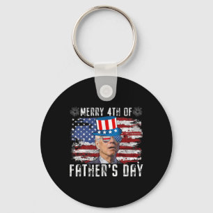 Funny Joe Biden 4th Of July Merry 4th Of Fathers D Keychain