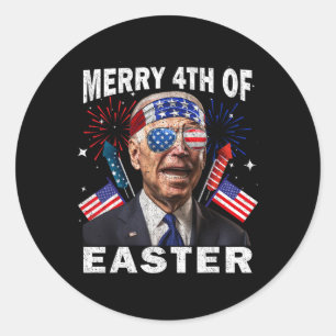 Funny Joe Biden 4th Of July Shirt Merry 4th Of Eas Classic Round Sticker