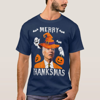 Funny Joe Biden Confused Merry Thanksmas For Hallo T-Shirt